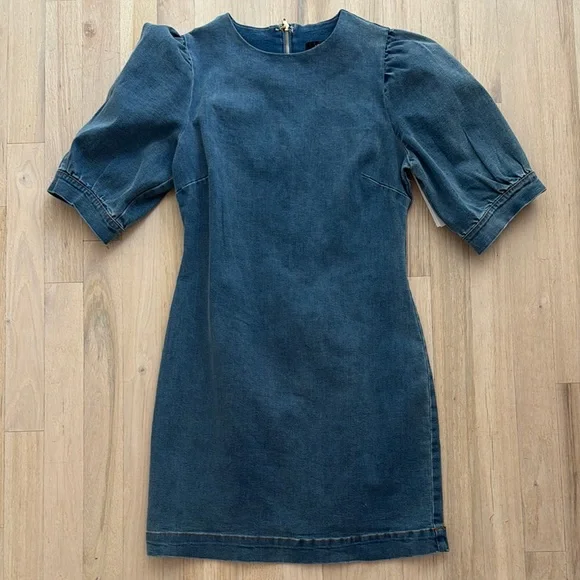 aqua denim dress Aqua Denim Drop Waist Mini Dress - Exclusive - Indigo Wash